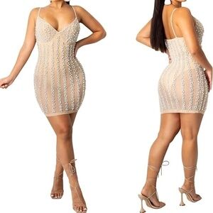 Banjul Sexy Spaghetti Straps Rhinestone, Size M‎